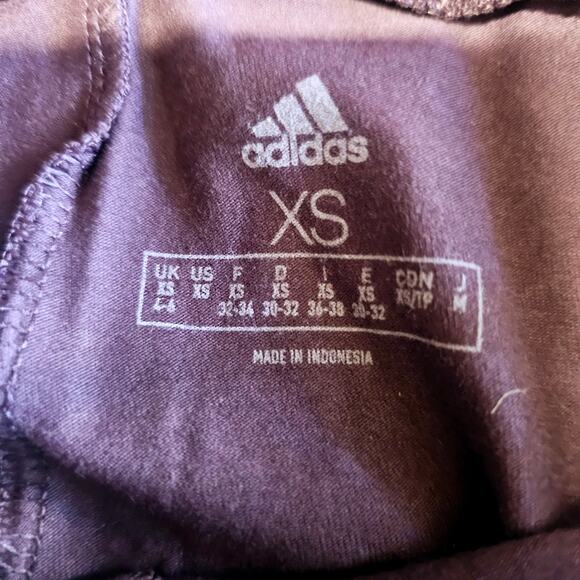 NEW Adidas Leggings Tight Fit High Waist Full Length Burgundy Purple XS 3200 - Picture 4 of 10